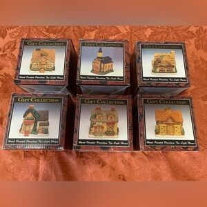 Hand-Painted Porcelain Tea Light Village Collection